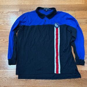 Polo by Ralph Lauren Men's Blue and Black Polo Shirt - size XL - Arctic badge